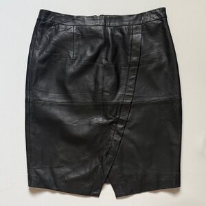 Halogen Black Leather Pencil Skirt